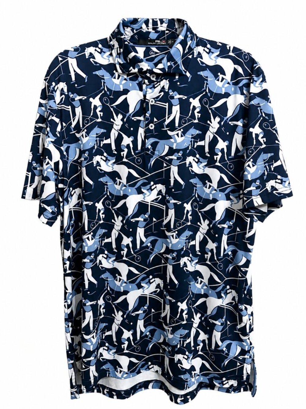 Ralph Lauren RLX Blue Sports Print Performance Polo